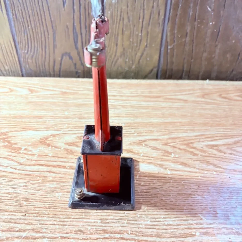 Rare Vintage Electric Red Metal Train Light Pole For Parts or Repair